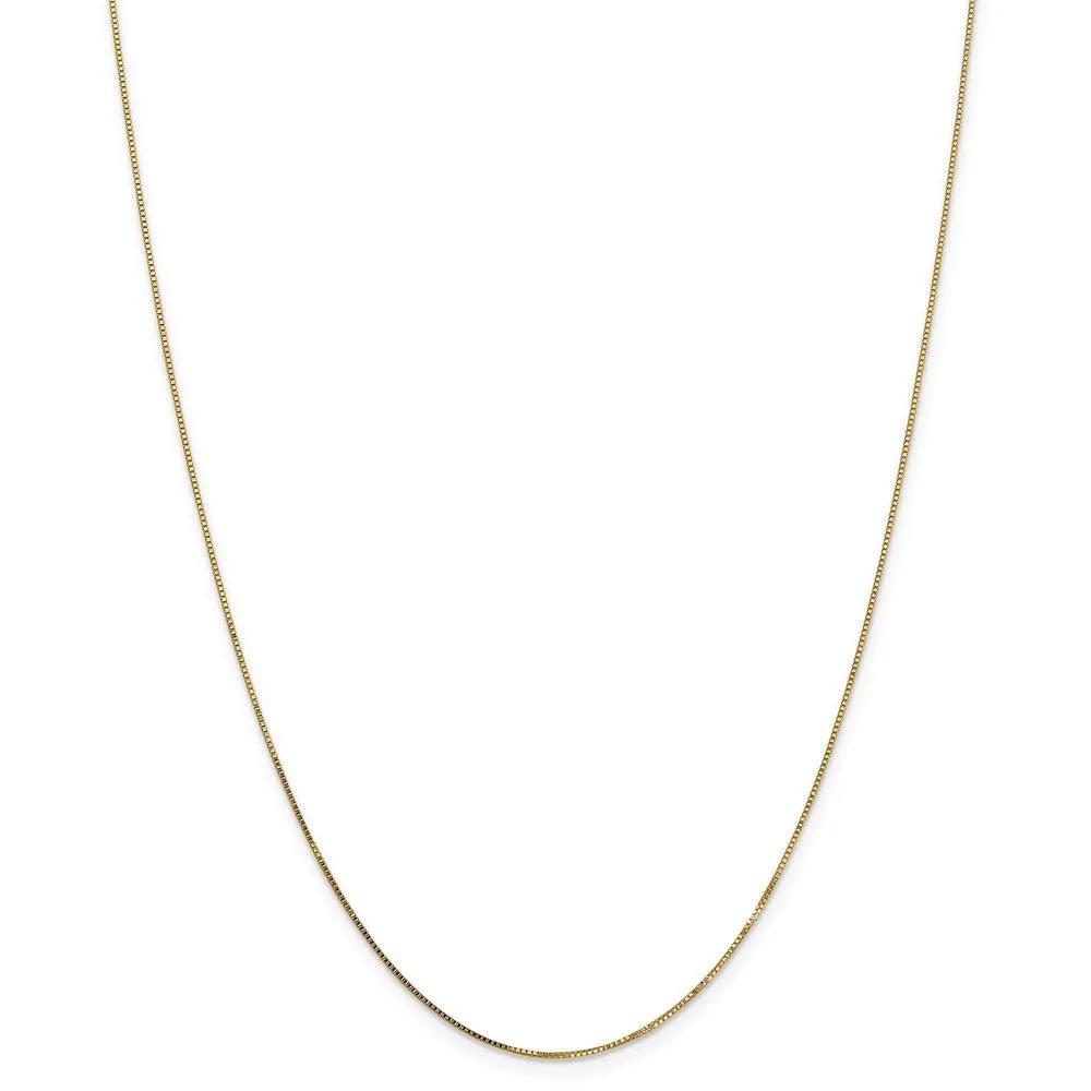 0.7mm 14k Yellow Gold Box Chain w/Spring Ring Necklace