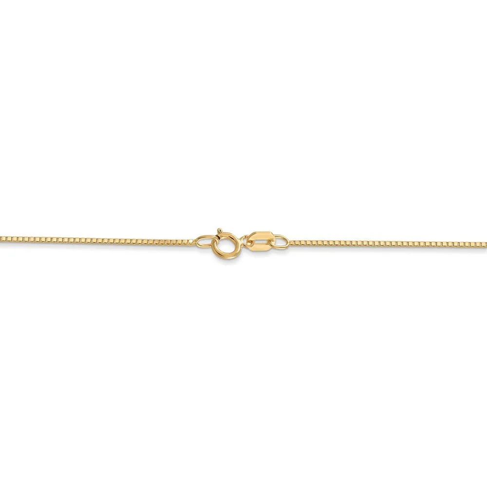 0.7mm 14k Yellow Gold Box Chain w/Spring Ring Necklace