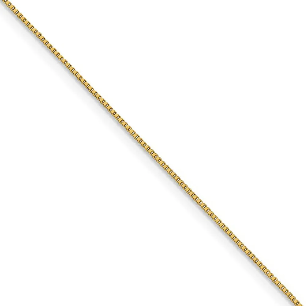 0.7mm 18k Yellow Gold Classic Box Chain Necklace