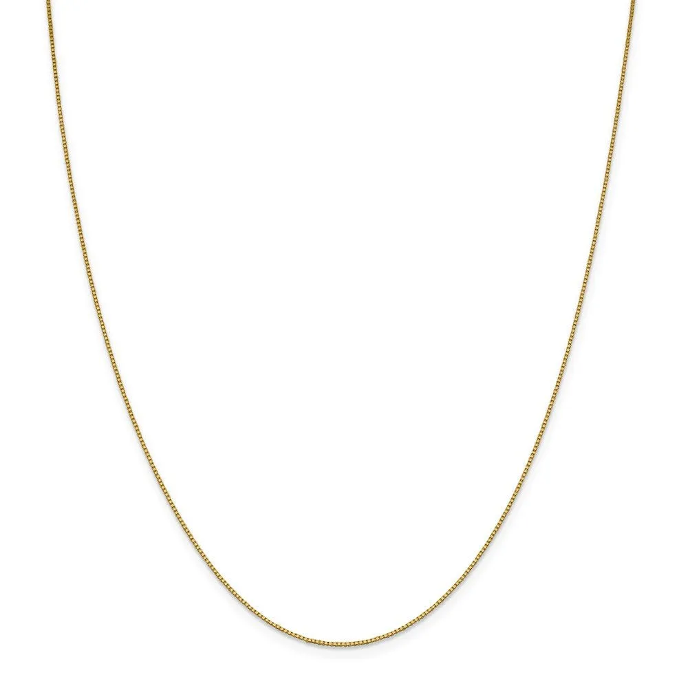 0.7mm 18k Yellow Gold Classic Box Chain Necklace