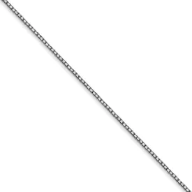 0.8mm 10k White Gold Classic Box Chain Necklace