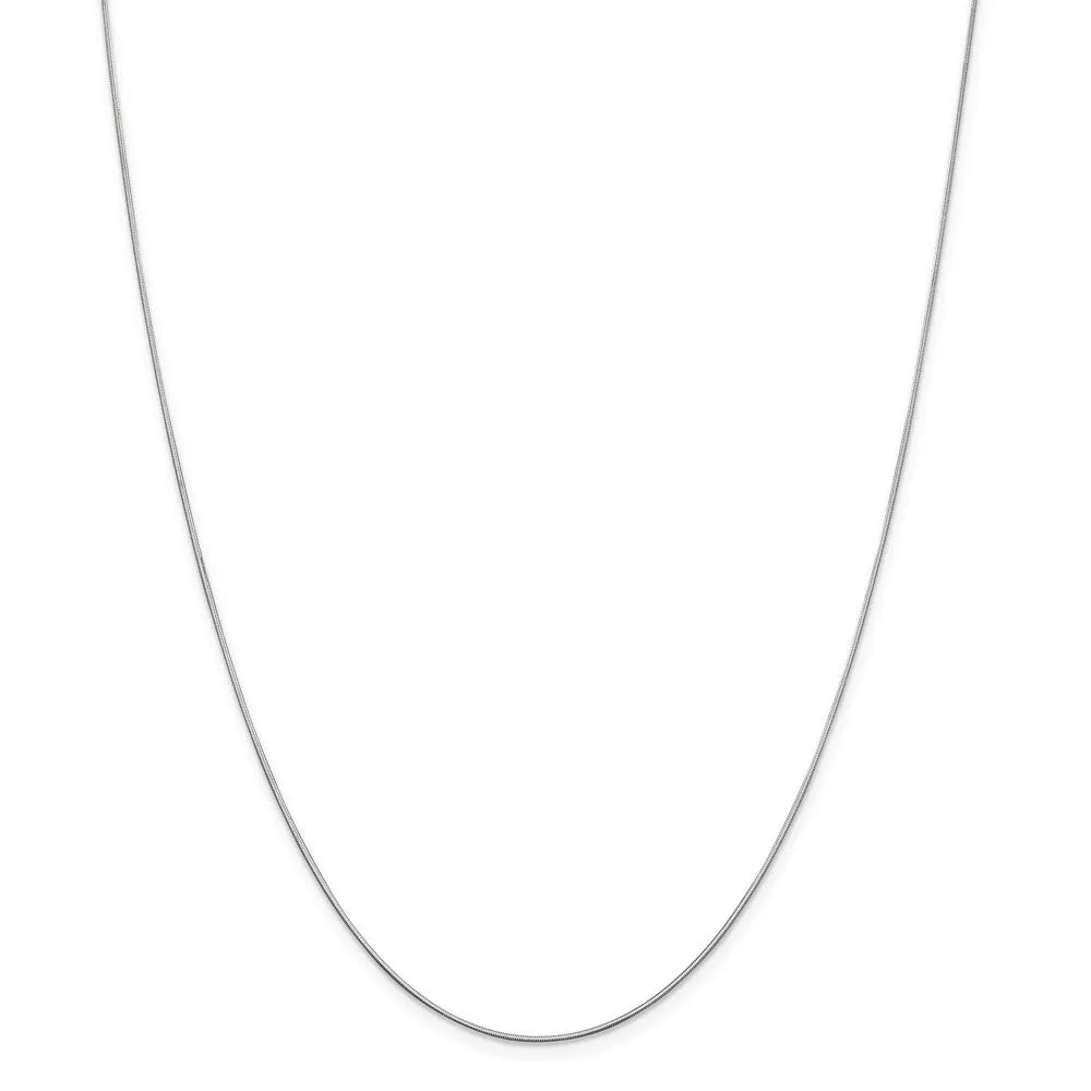 0.8mm 14k White Gold Diamond Cut Octagonal Snake Chain Necklace