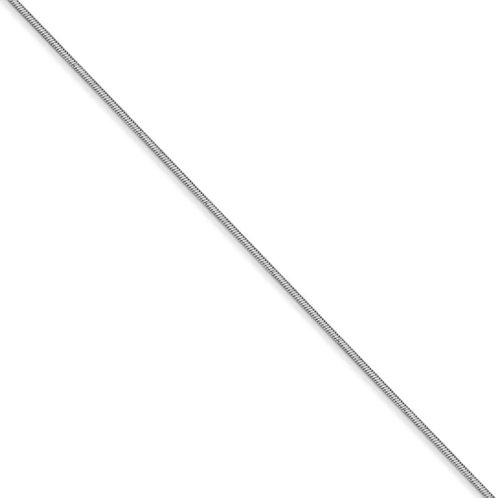 0.8mm 14k White Gold Diamond Cut Octagonal Snake Chain Necklace