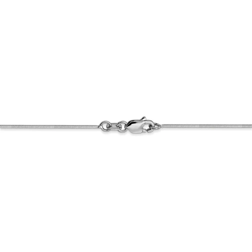 0.8mm 14k White Gold Diamond Cut Octagonal Snake Chain Necklace