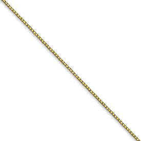 0.9mm, 10k Yellow Gold, Box Chain Anklet or Bracelet
