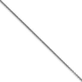0.9mm 14k White Gold Solid Round Cable Chain Necklace