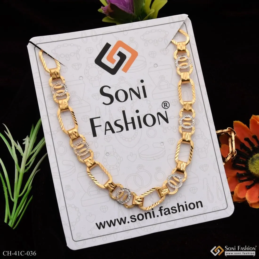 1 Gram Gold Forming 2 in 1 Exciting Design High-Quality Chain for Men - Style C036