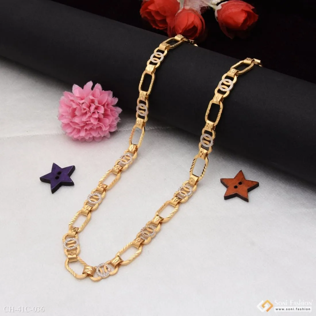 1 Gram Gold Forming 2 in 1 Exciting Design High-Quality Chain for Men - Style C036