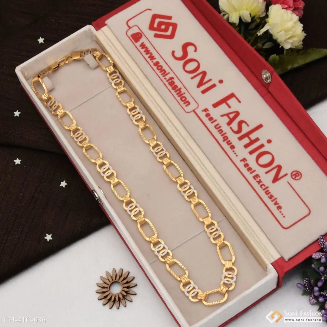 1 Gram Gold Forming 2 in 1 Exciting Design High-Quality Chain for Men - Style C036