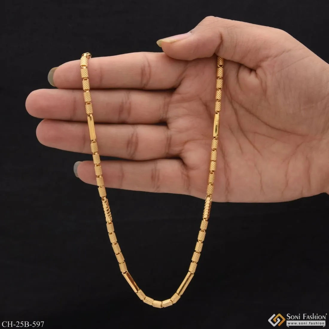 1 Gram Gold Forming Pipe Lovely Design High-Quality Gold Plated Chain - Style B597