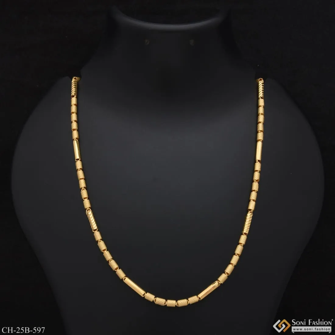 1 Gram Gold Forming Pipe Lovely Design High-Quality Gold Plated Chain - Style B597