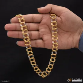 1 Gram Gold Forming Round Linked Superior Quality Unique Design Chain - Style B873