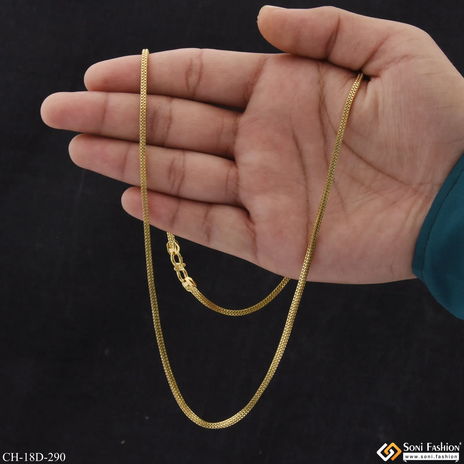 1 Gram Gold Plated Distinctive Design Best Quality Chain for Men - Style D290