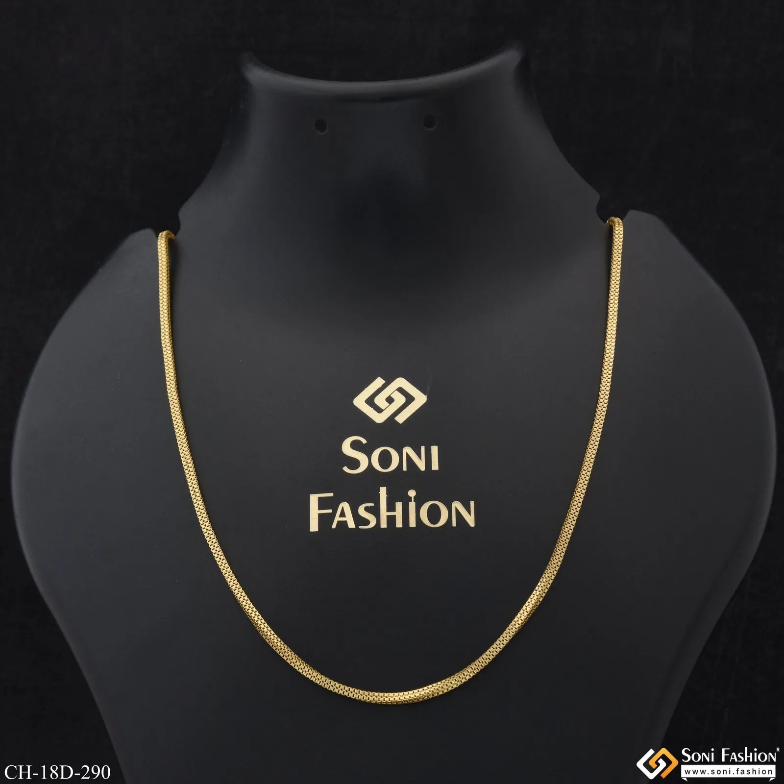 1 Gram Gold Plated Distinctive Design Best Quality Chain for Men - Style D290