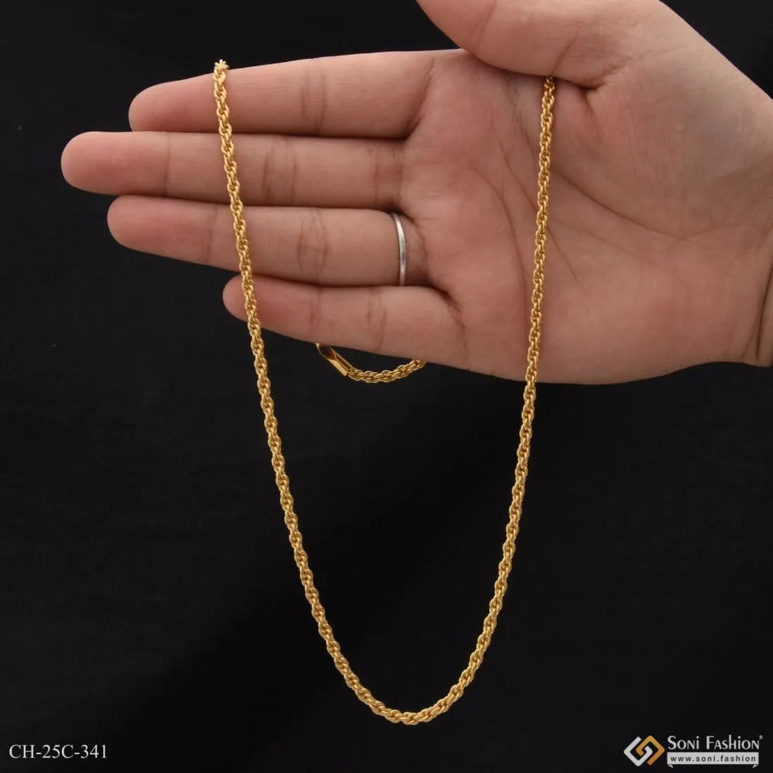 1 Gram Gold Plated Expensive-Looking Design High-Quality Chain for Men - Style C341