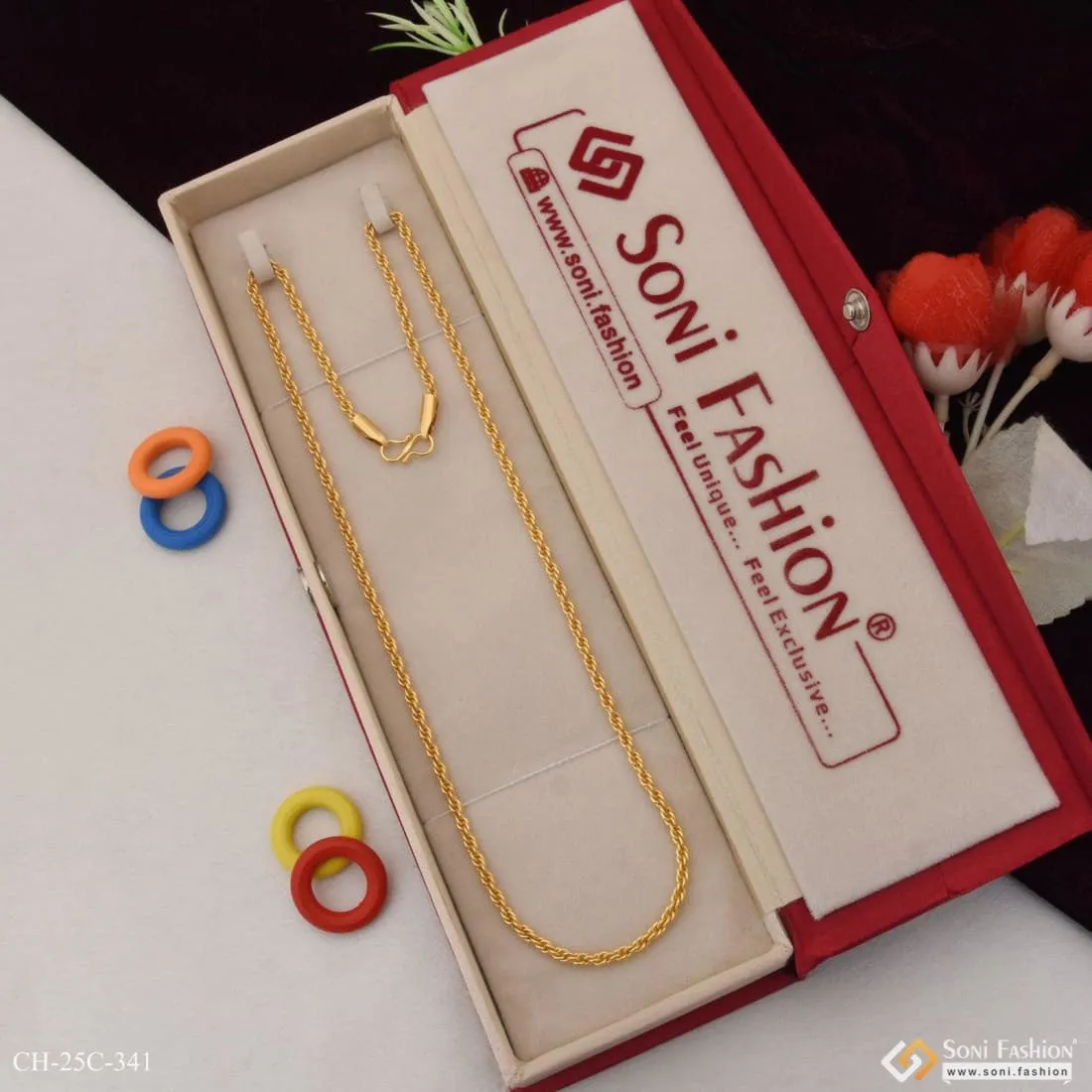 1 Gram Gold Plated Expensive-Looking Design High-Quality Chain for Men - Style C341
