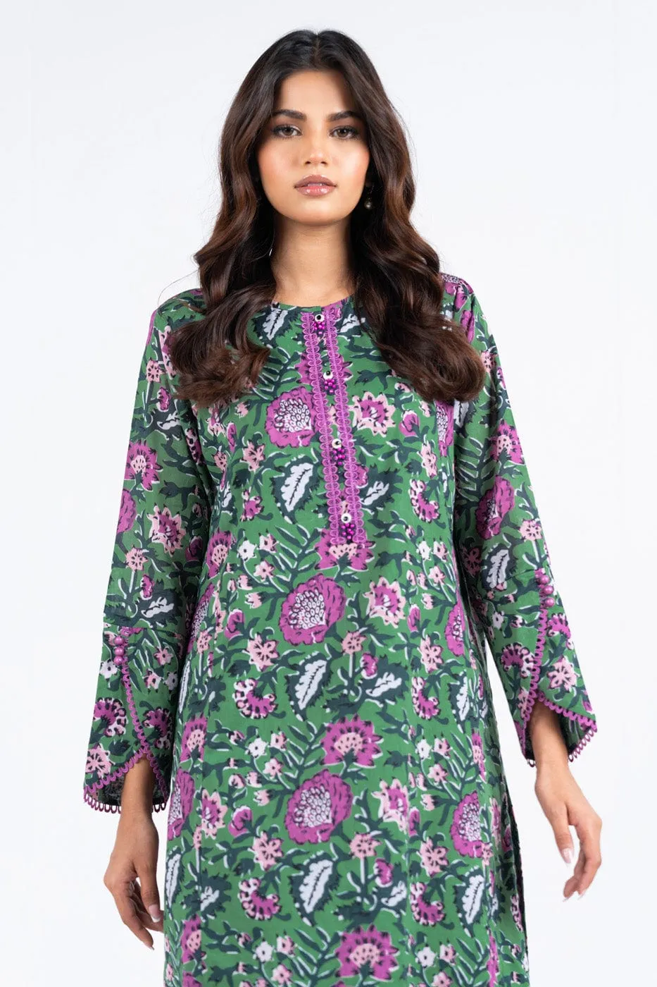 1 Pc Printed Silver Lawn Shirt 