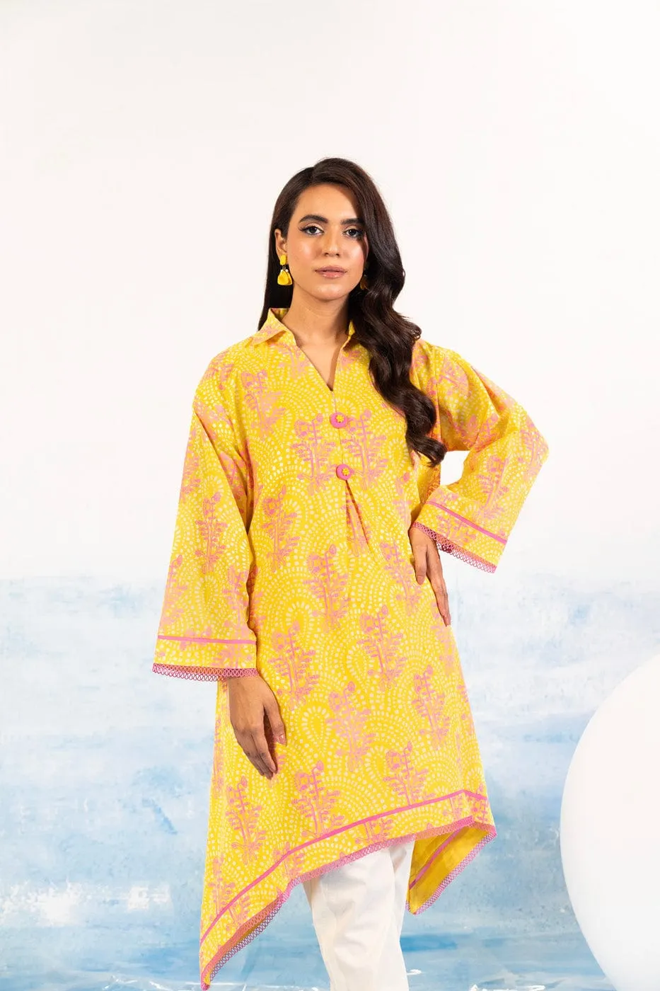 1 Pc Printed Silver Lawn Shirt 