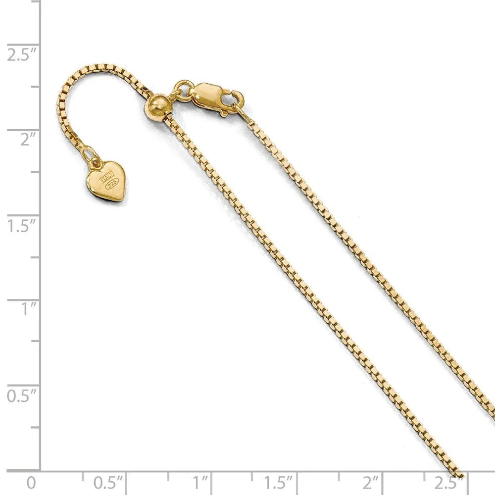 1.1mm Gold Tone Plated Sterling Silver Adjustable Box Chain Necklace