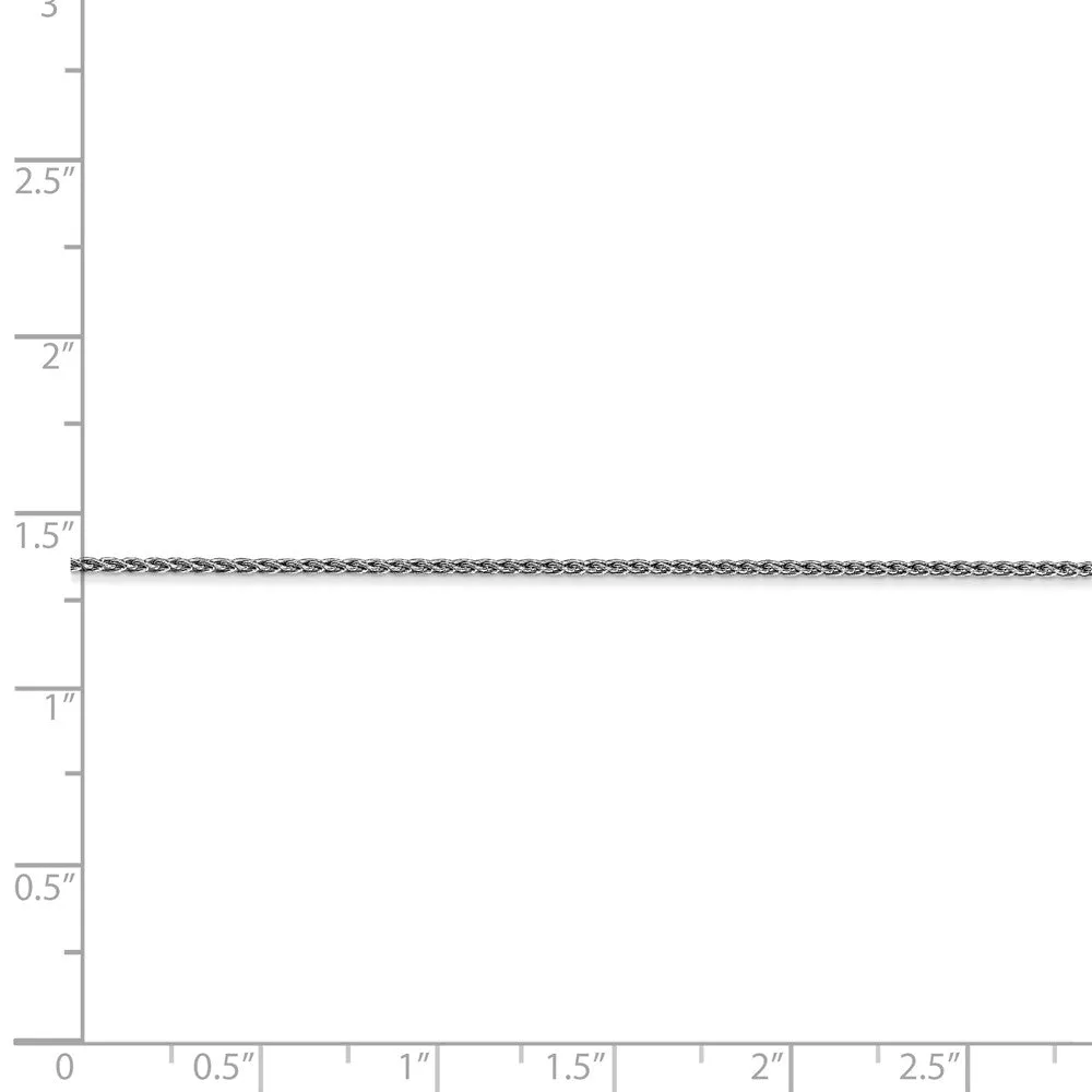 1.2mm, 14k White Gold, Solid Parisian Wheat Chain Necklace