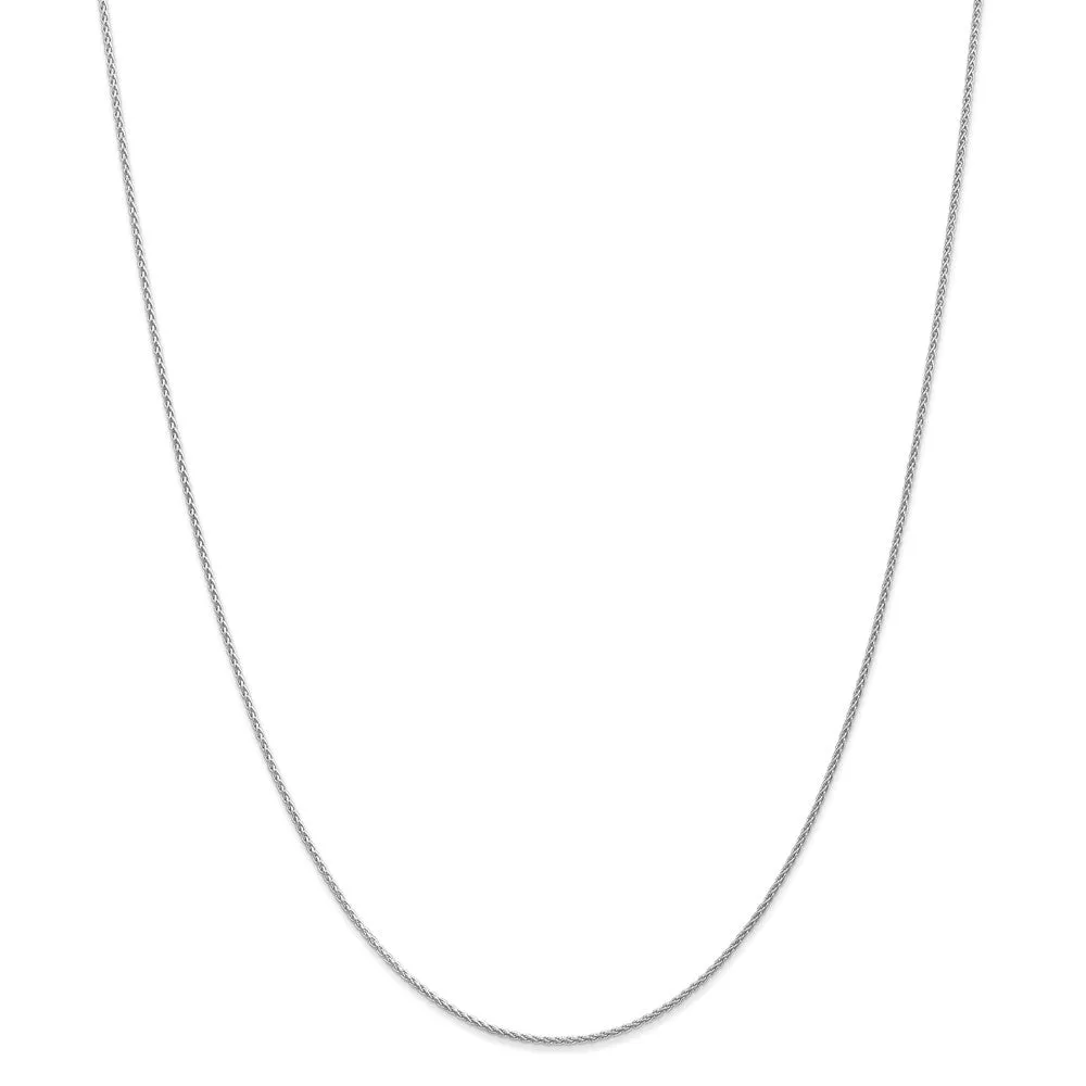 1.2mm, 14k White Gold, Solid Parisian Wheat Chain Necklace