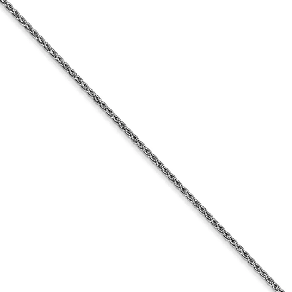 1.2mm, 14k White Gold, Solid Parisian Wheat Chain Necklace