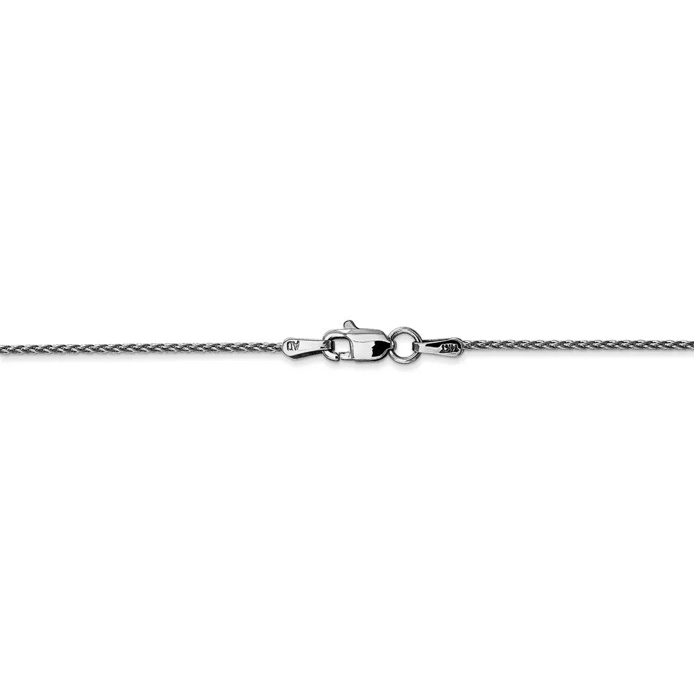 1.2mm, 14k White Gold, Solid Parisian Wheat Chain Necklace
