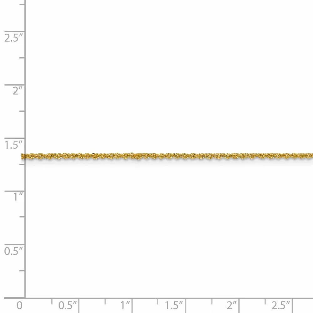 1.3mm 14k Yellow Gold Diamond Cut Fancy Singapore Chain Necklace