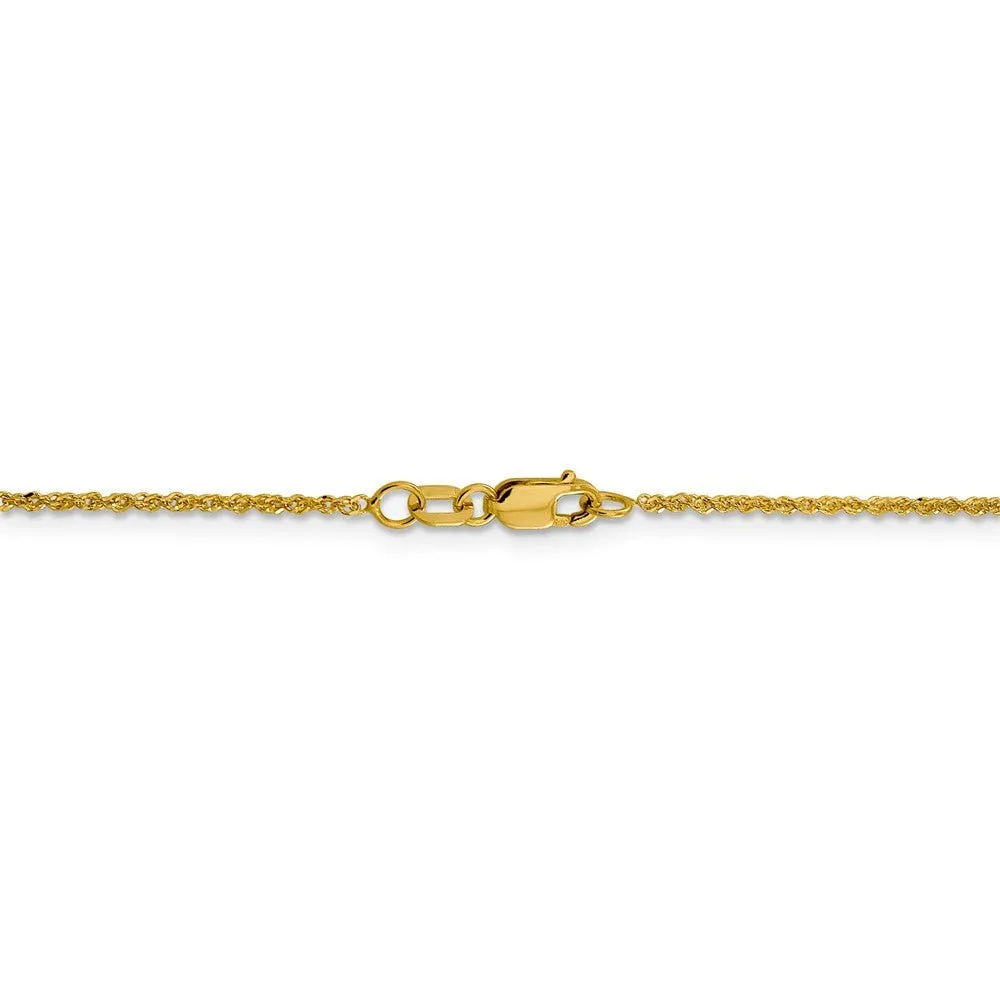 1.3mm 14k Yellow Gold Diamond Cut Fancy Singapore Chain Necklace