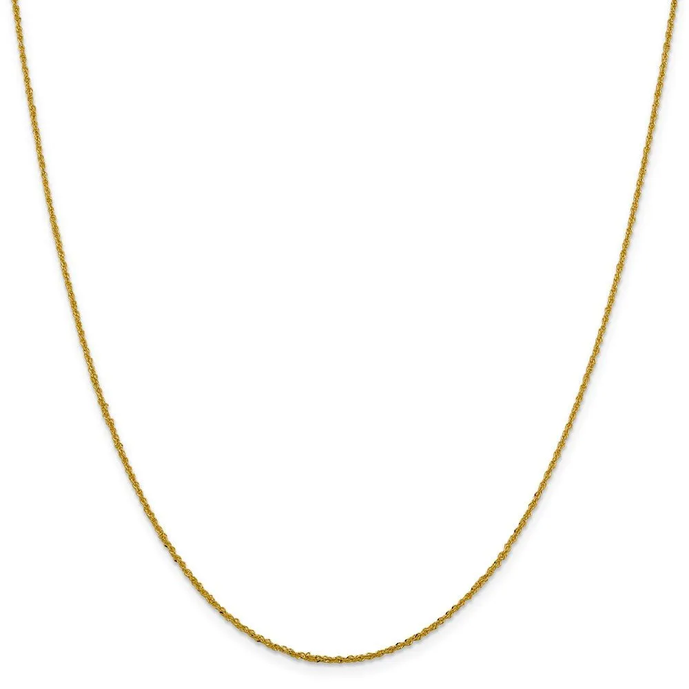 1.3mm 14k Yellow Gold Diamond Cut Fancy Singapore Chain Necklace