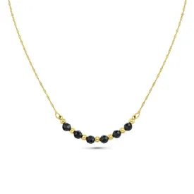 14K Gold Geode Pendant with Onyx