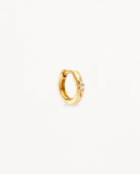 14k Solid Gold Diamond Petal Hoop