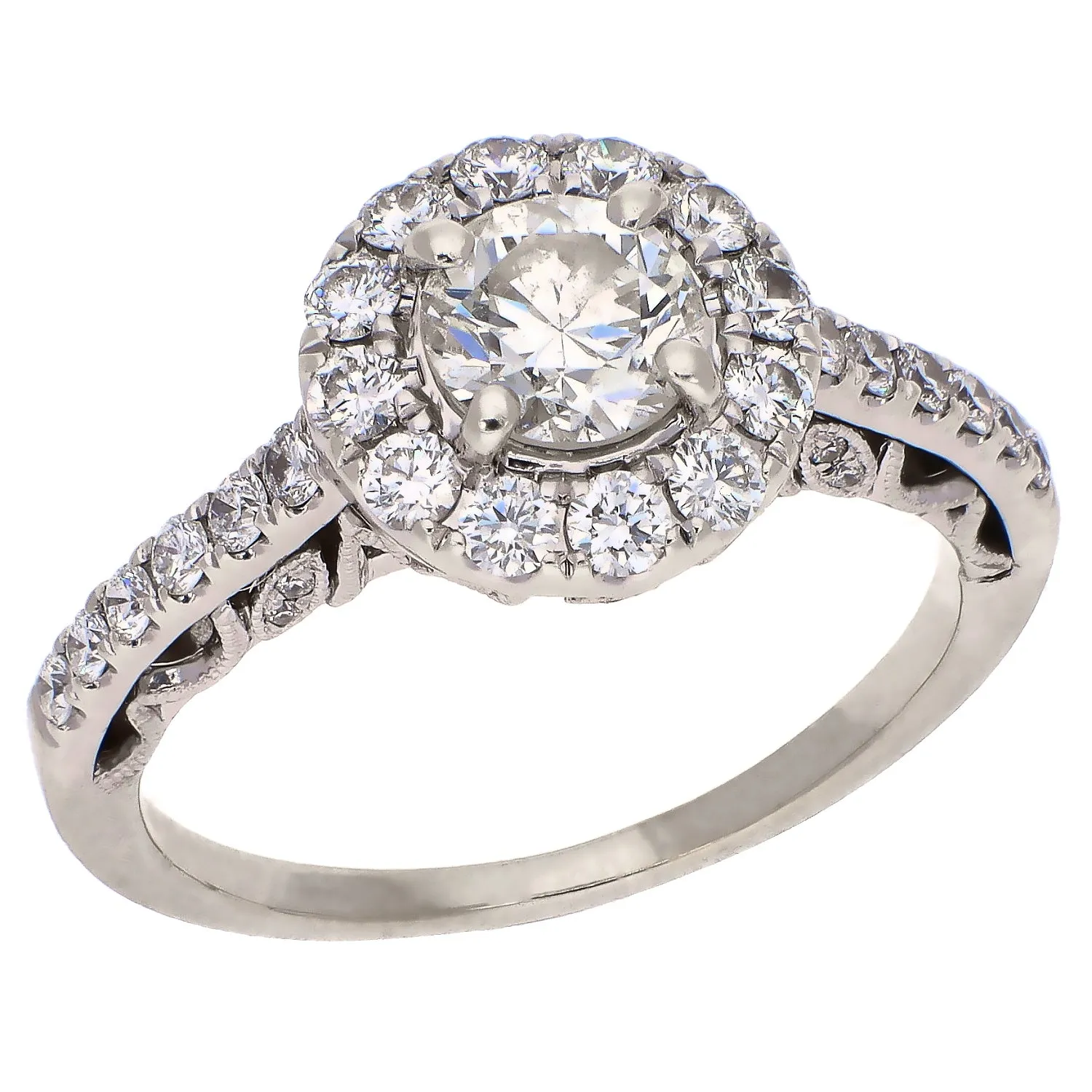 14K White Gold Diamond Engagement Ring