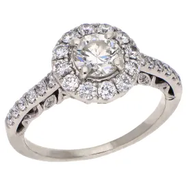 14K White Gold Diamond Engagement Ring