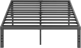 16 Inch High Metal Full Size Bed Frame, Platform Bed Frame Full Size No Box Spring Needed, Easy Assembly, Noise Free, Sturdy, Black