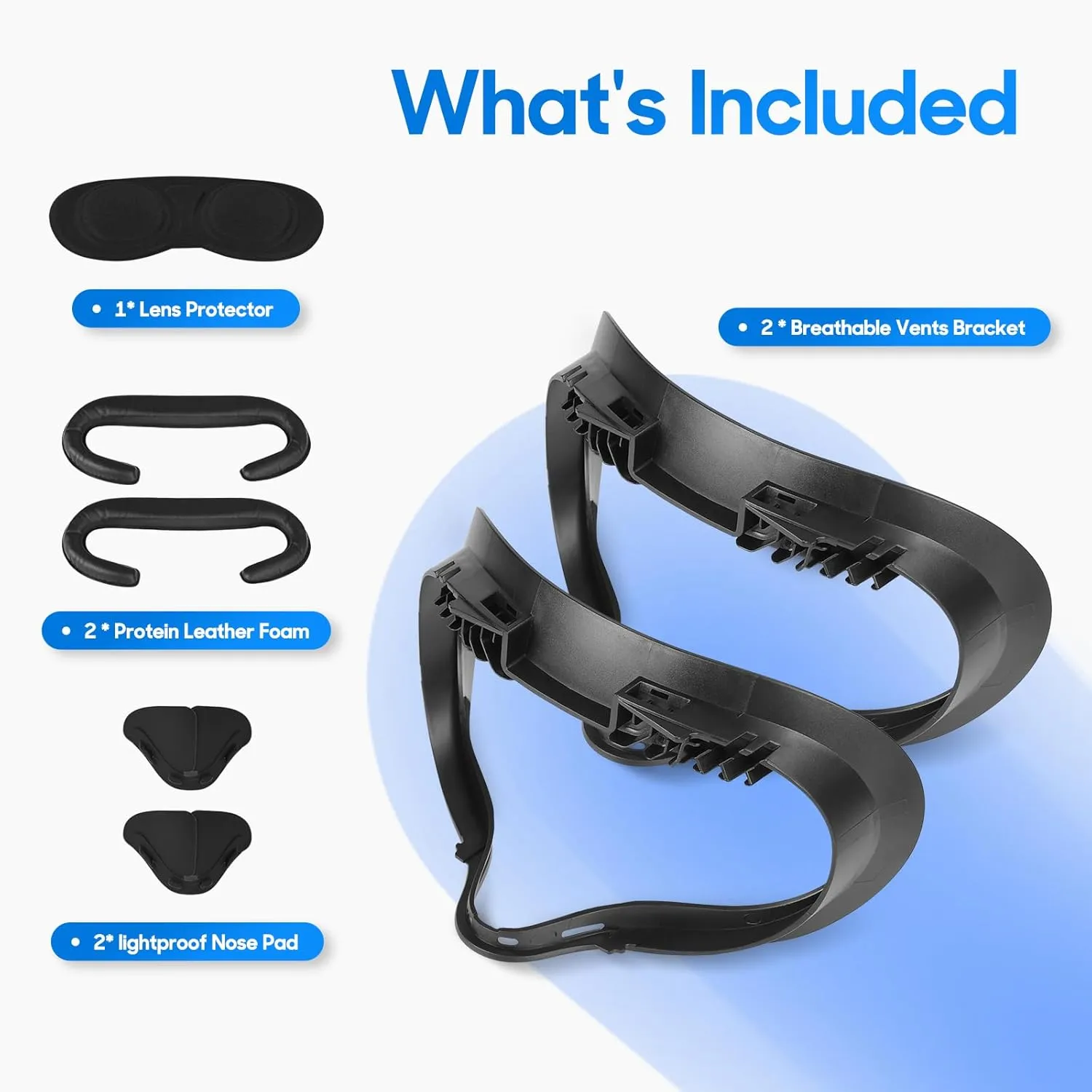 2Set Quest 2 Face Pad with Vent Heat Dissipation, TechKen Meta Quest 2 Face Cover Bracket Foam Face Pad VR Accessories Compatible with Quest 2 Headset, Vent Air-Circulation Design