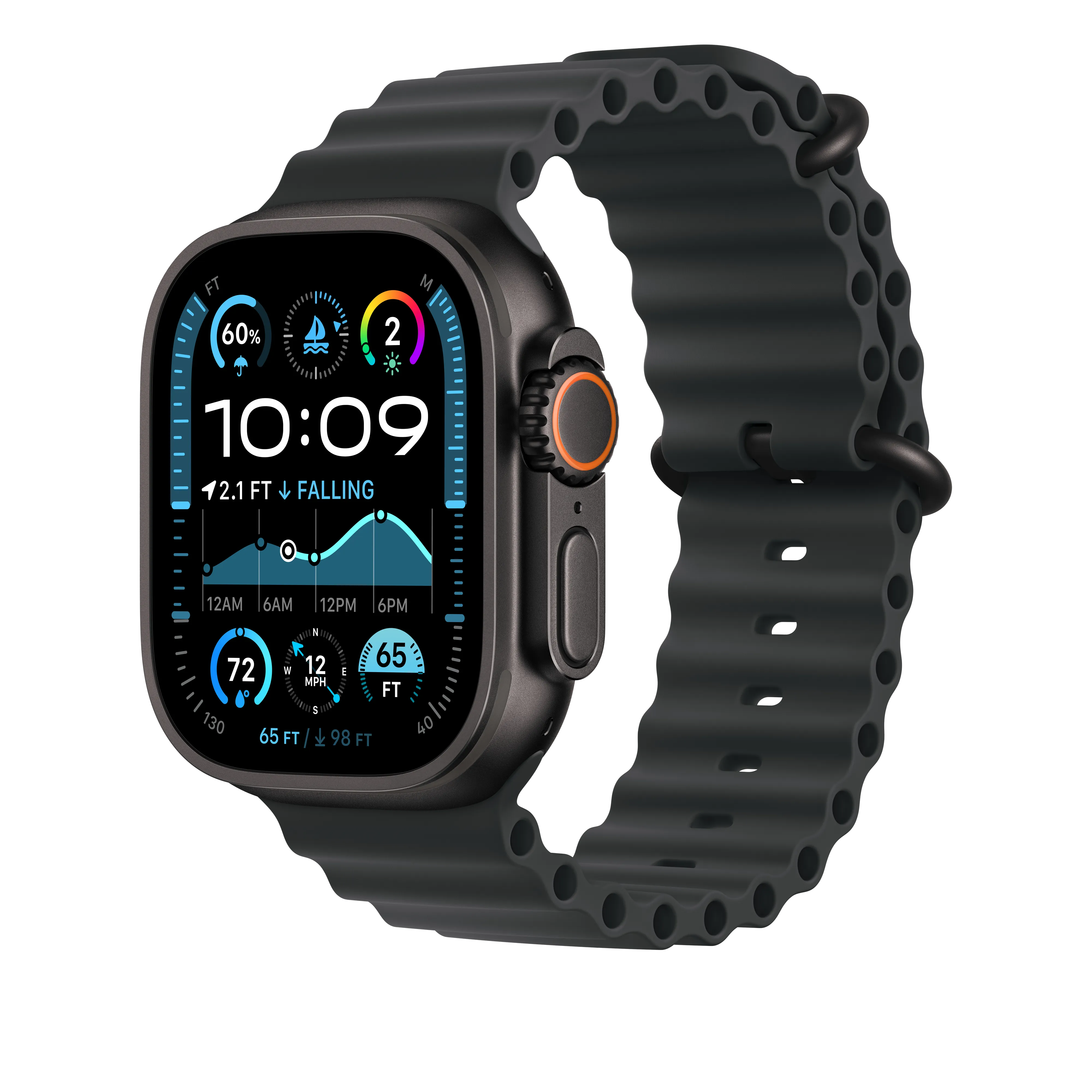 49mm Black Ocean Band Extension - Black Titanium Finish