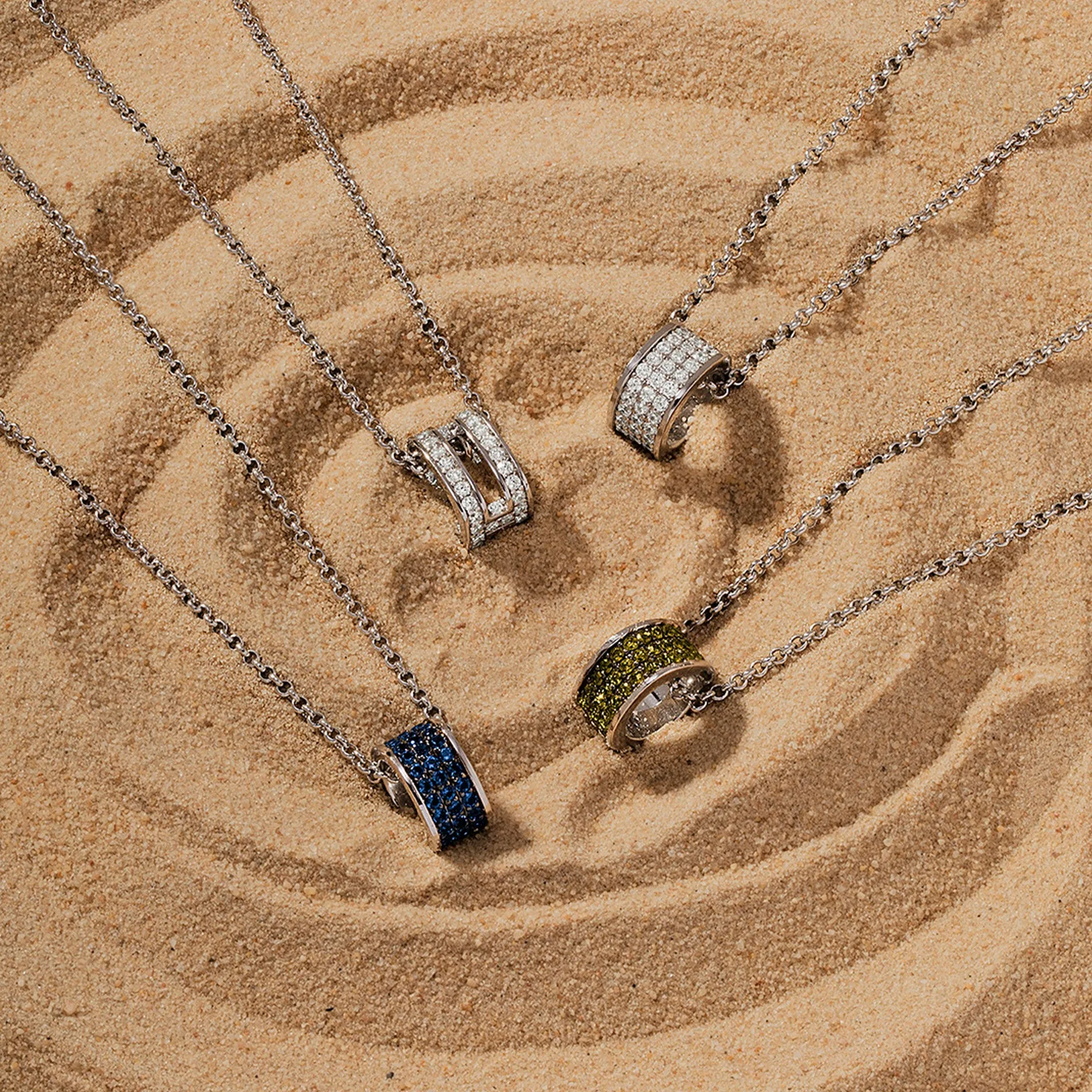 Adjustable Necklace with Blue Ring Pendant