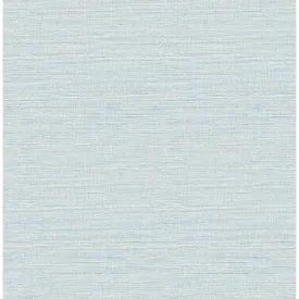 Agave Imitation Grasscloth Wallpaper in Blue from the Pacifica Collection
