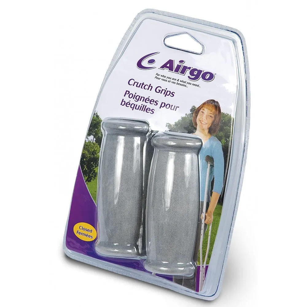 Airgo Replacement Crutch Hand Grips, 1 Pair, Closed, Gray