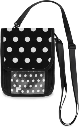 ALAZA White Polka Dot Black Small Crossbody Wallet Purse Cell Phone Bag Rfid Passport Holder with Credit Card Slots