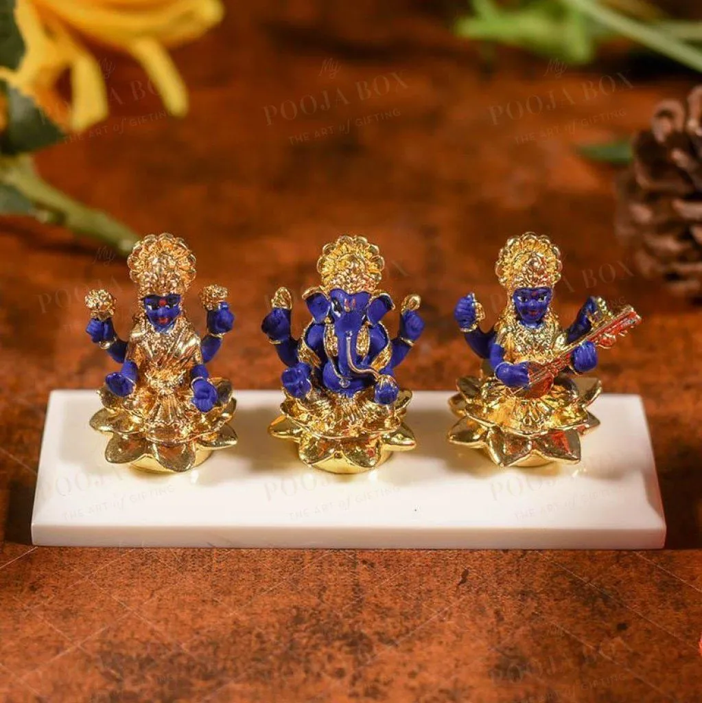 Antique Lakshmi Ganesha Saraswati Idol