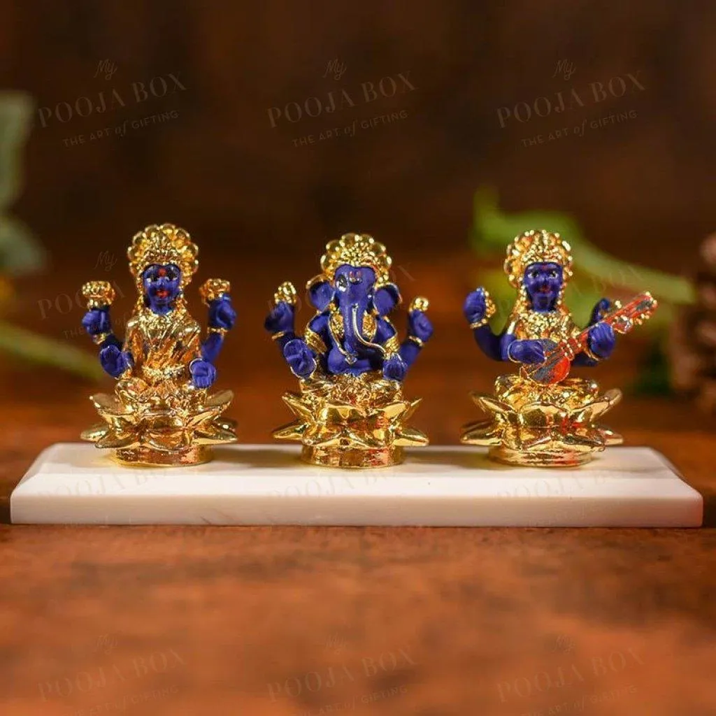 Antique Lakshmi Ganesha Saraswati Idol