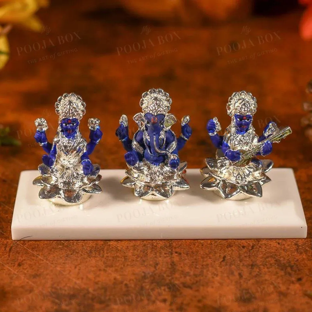 Antique Lakshmi Ganesha Saraswati Idol
