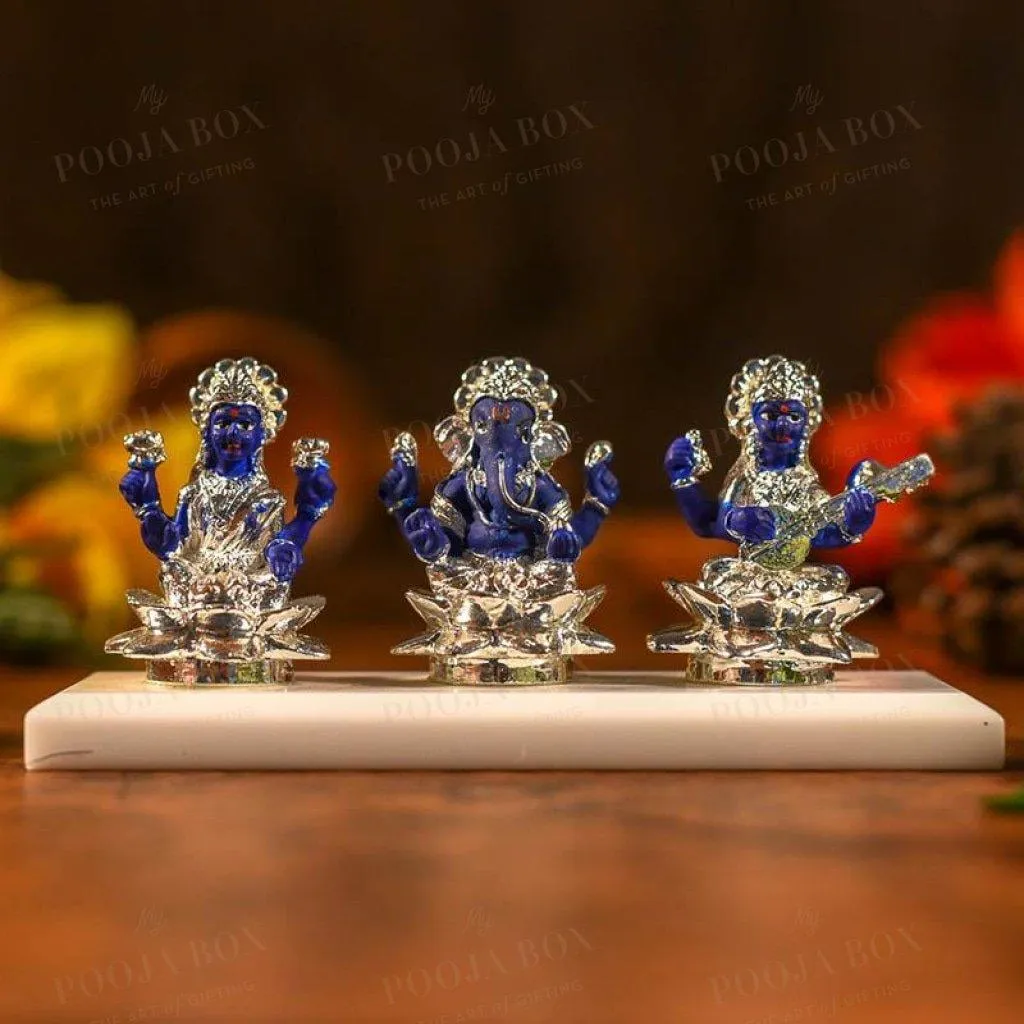 Antique Lakshmi Ganesha Saraswati Idol