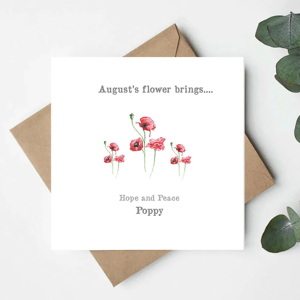 August Poppy Card