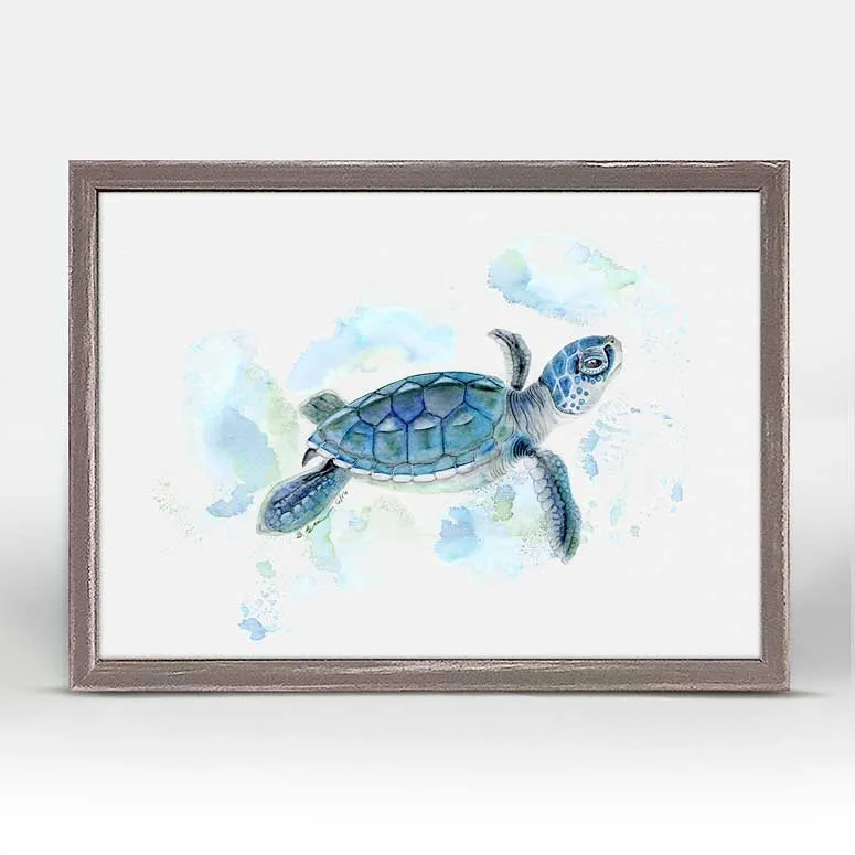 Baby Sea Turtle Portrait Mini Framed Canvas