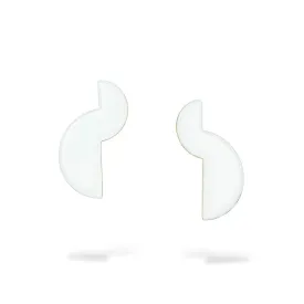 Balanced - earrings with enamel - white