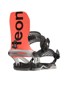 BATALEON Blaster AsymWrap Snowboard Bindings Neon Red/Glacier Gray 2024