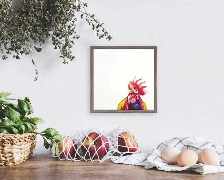 Be A Bright Chicken Mini Framed Canvas